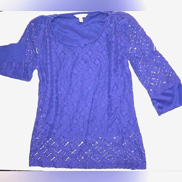 ☆Like New☆BANANA REPUBLIC☆Royal Purple lightweight Small Blouse☆ - Picture 11 of 12